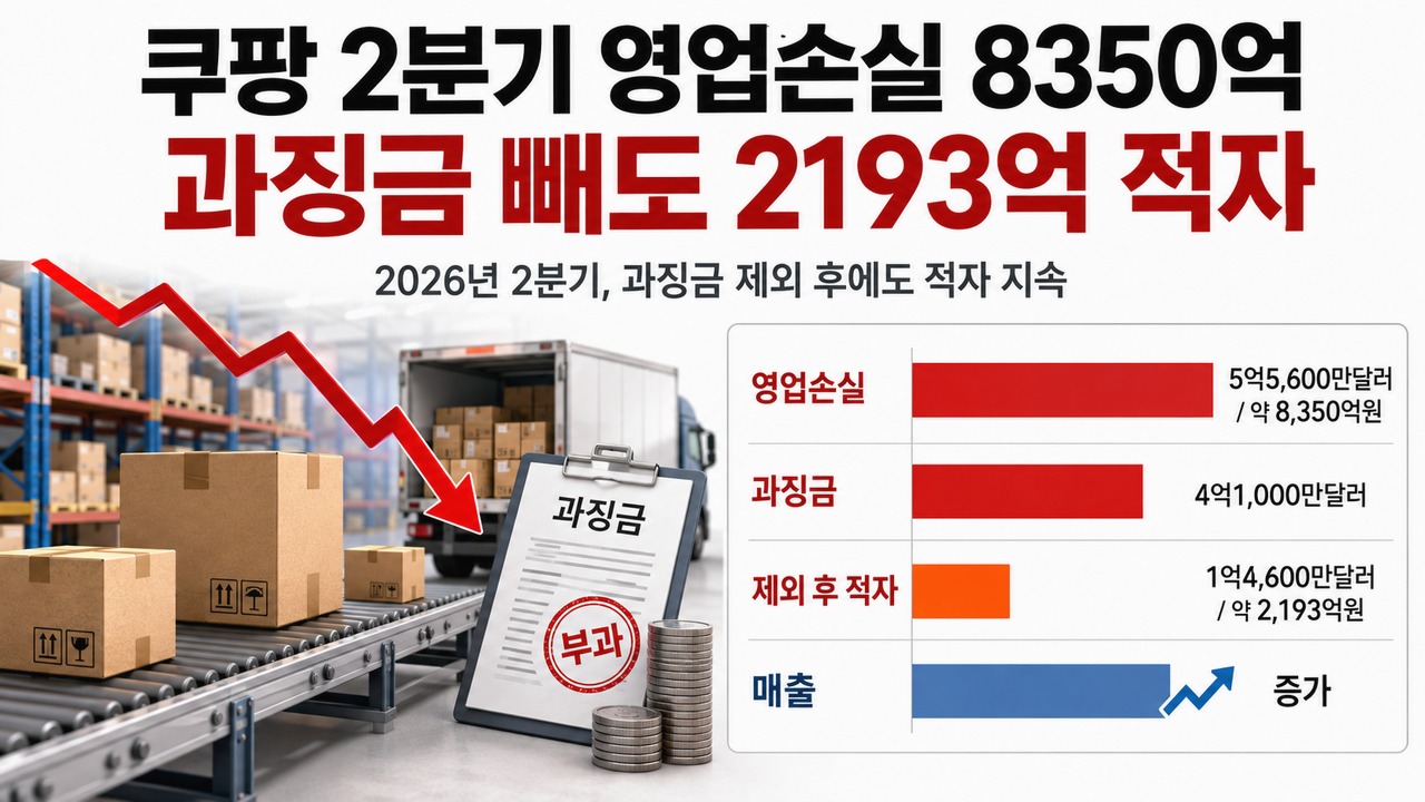 쿠팡 2분기 영업손실 8350억 원인, 과징금 빼도 약 2193억 적자 - 과징금 외에 적자를 만든 세 가지 요인 문단 이미지