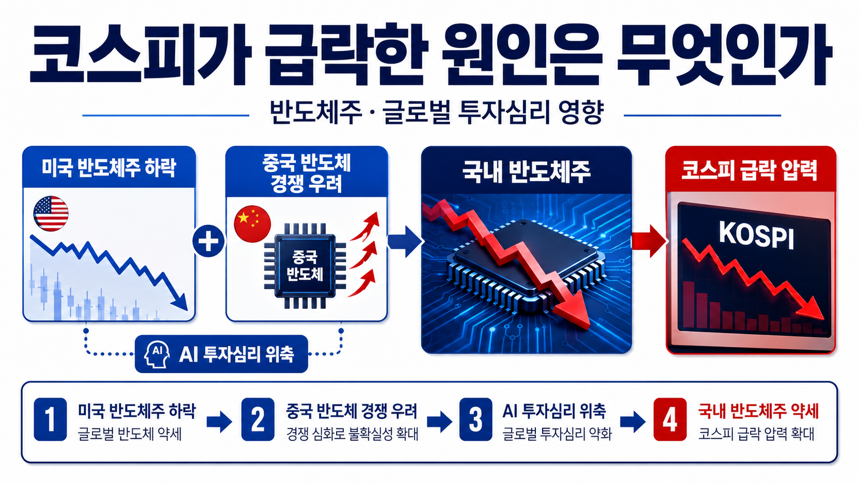 코스피 매도 사이드카 발동, 주식 거래는 멈췄나? 급락 원인과 확인 순서 - 코스피가 급락한 원인은 무엇인가 핵심 내용을 정리한 정보형 이미지