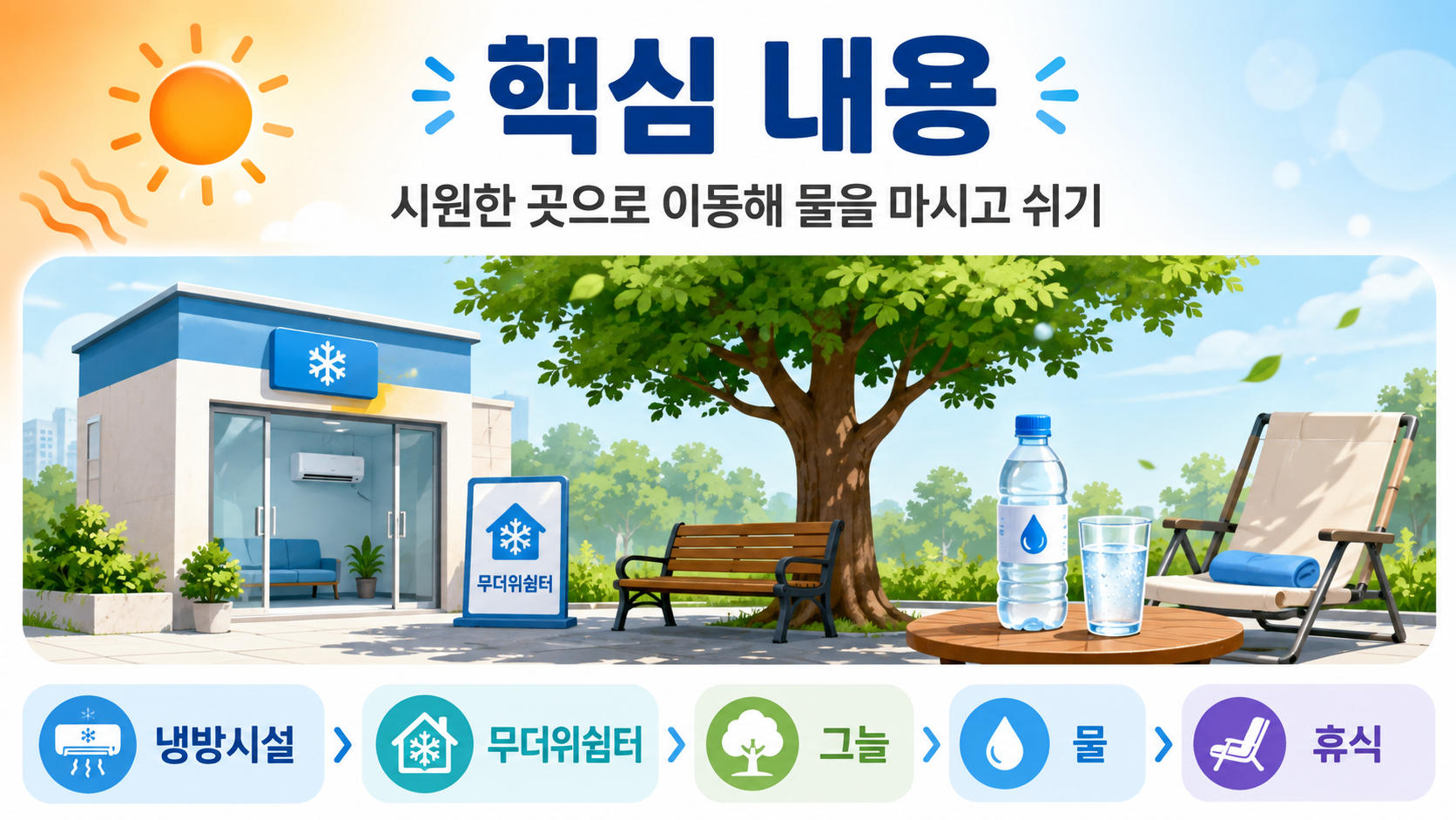 폭염중대경보 기준, 체감 38℃보다 먼저 보는 조건 - 핵심 내용 핵심 내용을 정리한 정보형 이미지