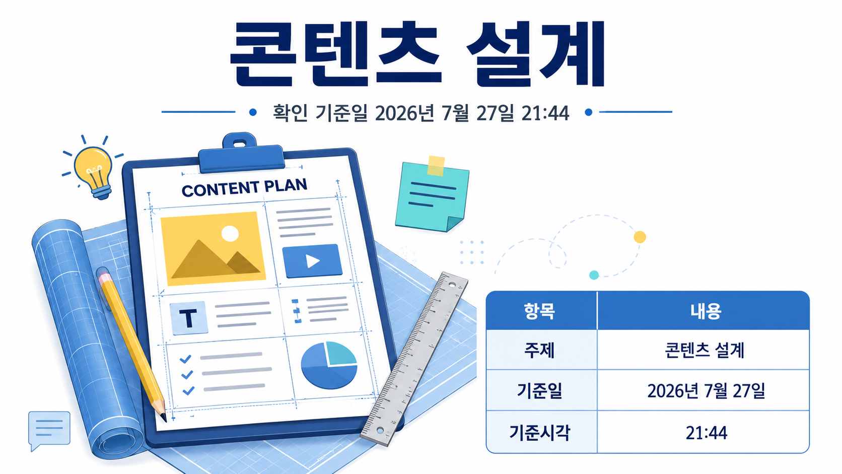 콘텐츠 설계 - 콘텐츠 설계 핵심 내용을 정리한 정보형 이미지