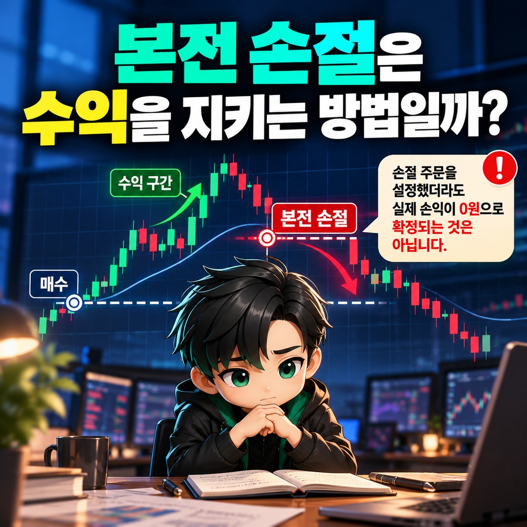 Infographic explaining whether a breakeven stop protects profits in stock breakout trading