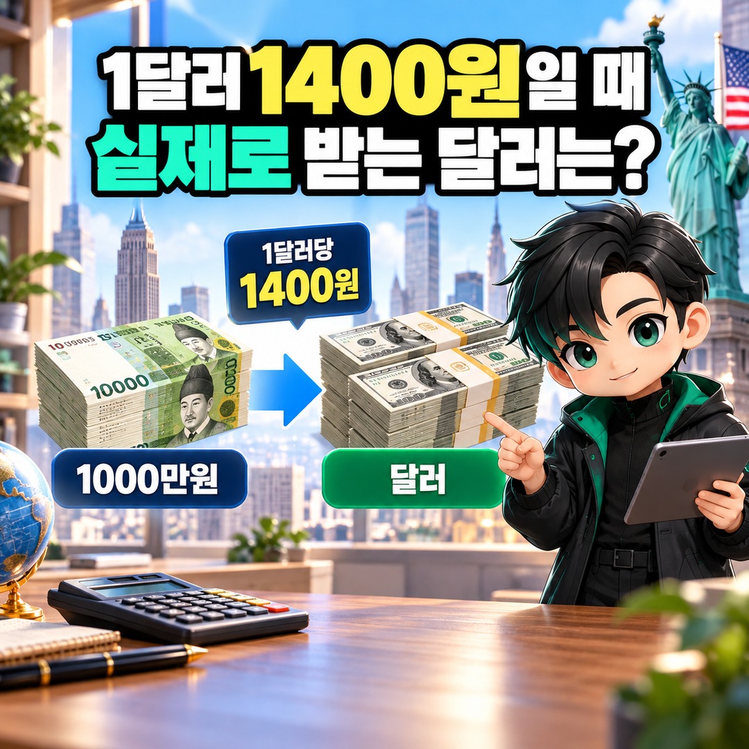 Converting KRW 10,000,000 for U.S. stocks: 95% vs. 0% exchange rate discounts make a fee difference of approximately KRW 94,000 - How many dollars would you actually receive at USD