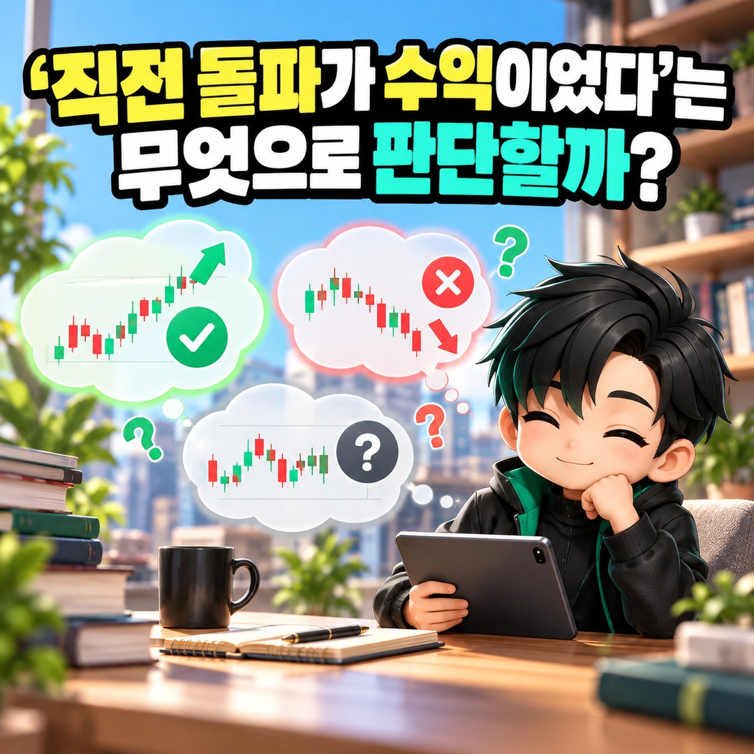 터틀 트레이딩 20일 돌파했는데 왜 안 살까? 직전 돌파가 수익이면 건너뛰는 규칙 - ‘직전 돌파가 수익이었다’는 무엇으로 판단할까? 핵심 내용을 정리한 정보형 이미지