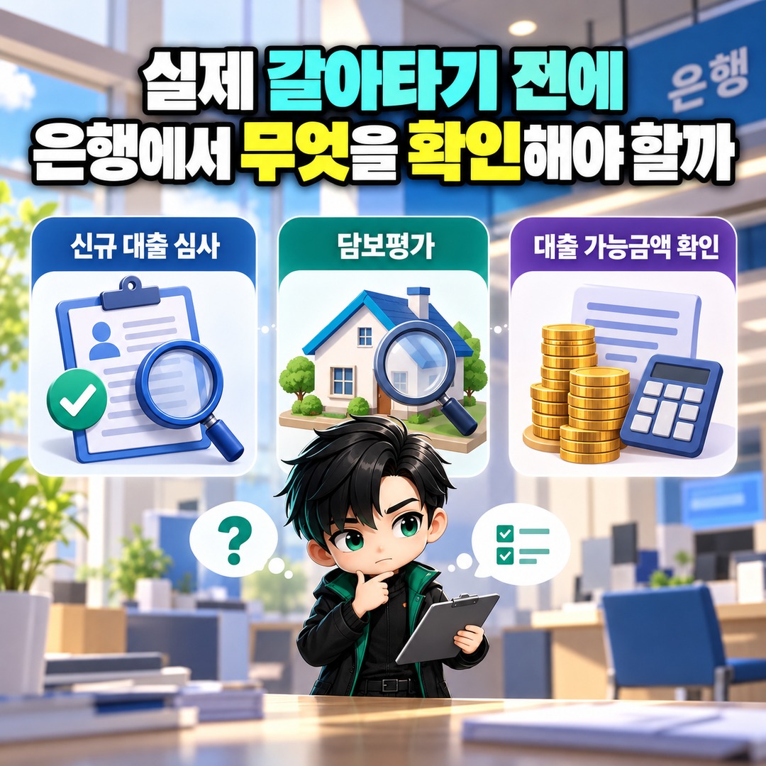 주택담보대출 3억 원, 금리 0.5%p 낮추면 수수료 90만 원도 회수할 수 있을까 - 실제 갈아타기 전에 은행에서 무엇을 확인해야 할까 핵심 내용을 정리한 정보형 이미지