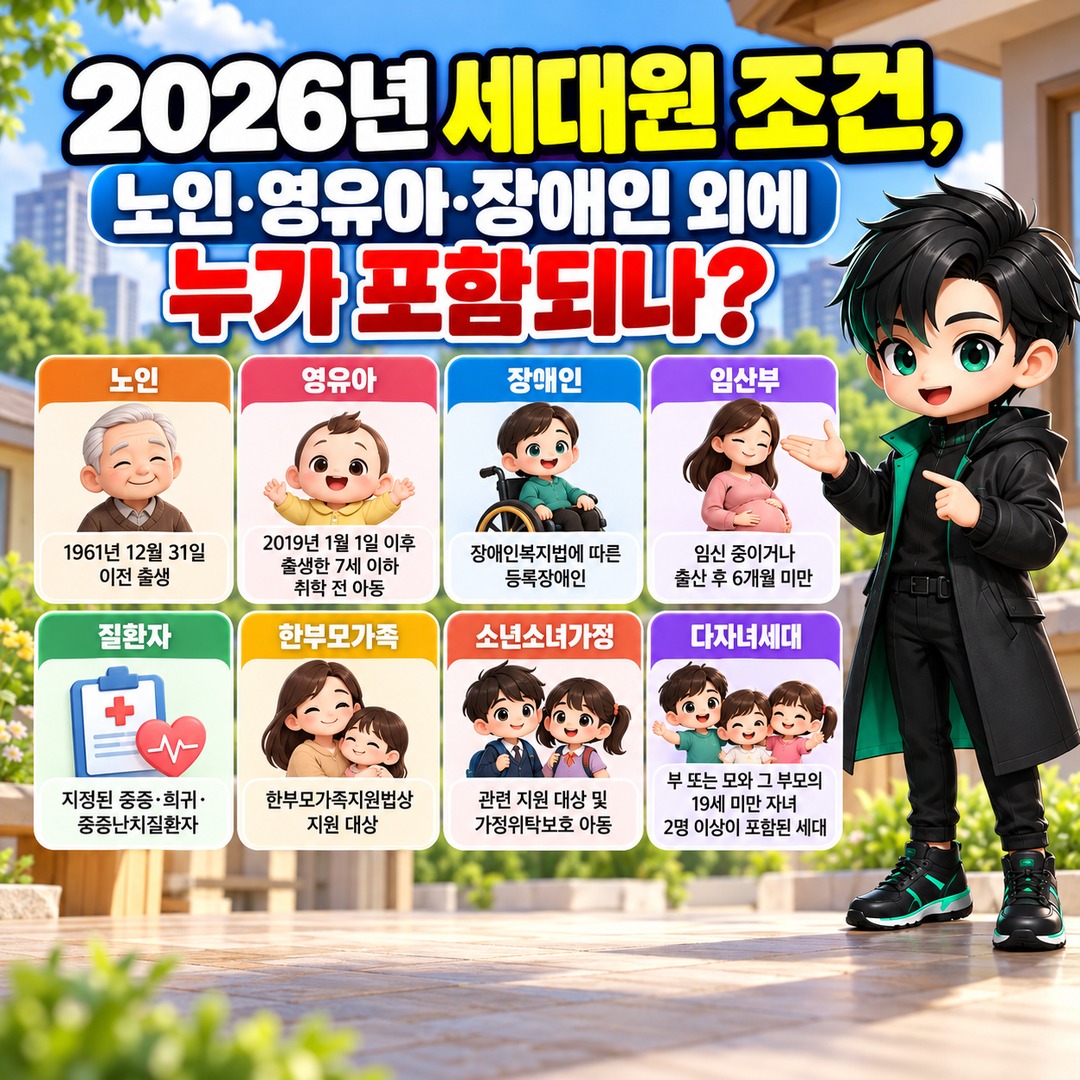 2026년 에너지바우처 기초생활수급자도 조건 확인 필수, 최대 70만 1300원 받는 기준 - 2026년 세대원 조건, 노인·영유아·장애인 외에 누가 포함되나? 핵심 내용을 정리한 정보형 이미지