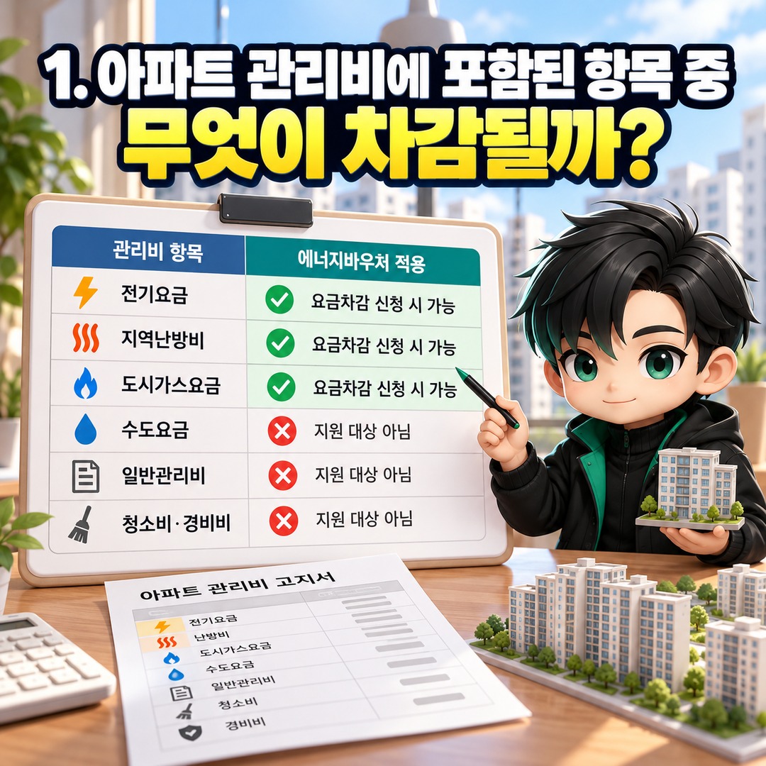 Informational thumbnail explaining whether the 2026 Energy Voucher can reduce apartment maintenance bills, including electricity and heating eligibility requirements and verificati