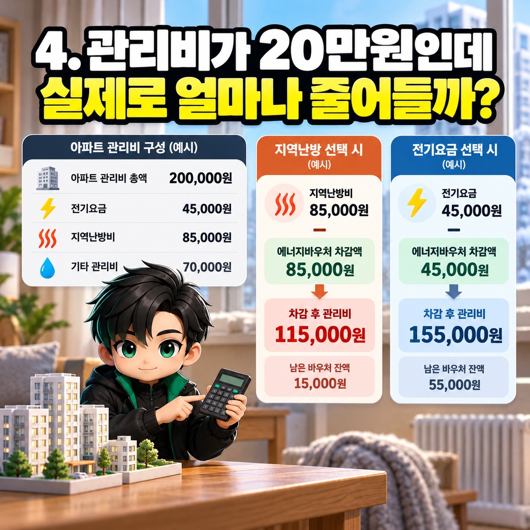 Informational thumbnail explaining whether the 2026 Energy Voucher can reduce apartment maintenance bills, including electricity and heating eligibility requirements and verificati