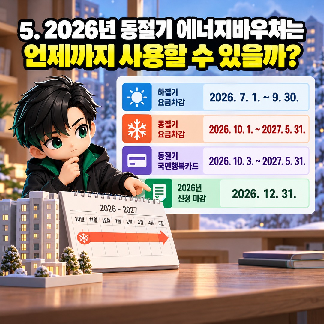 Informational thumbnail explaining whether the 2026 Energy Voucher can reduce apartment maintenance bills, including electricity and heating eligibility requirements and verificati