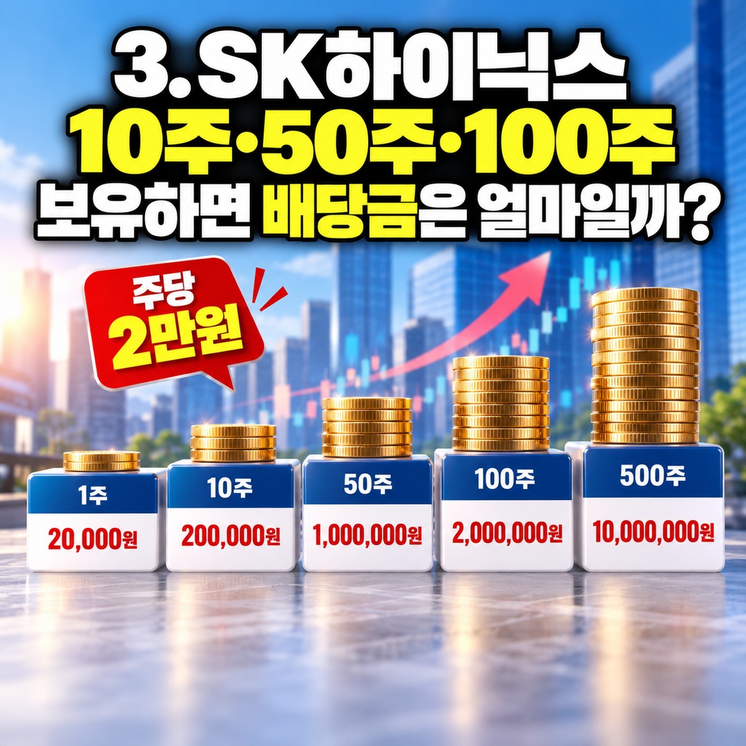 Informational thumbnail explaining the key details of SK Hynix's additional 10,000-won special dividend, who qualifies for the 20,000-won third-quarter dividend, and how to check t