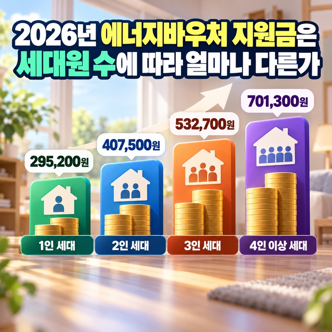 Informational thumbnail highlighting the key details of 2026 energy voucher eligibility for Basic Livelihood Security recipients, the 8 household member criteria, and the applicati