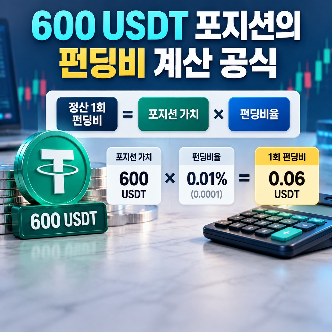 Informational thumbnail highlighting the key points of the article: Crypto Perpetual Futures: How Much Is the Funding Fee for Holding 600 USDT for 7 Days?