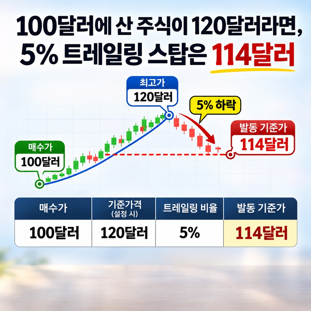 U.S. Stock Trailing Stop 5%: If You're Already in Profit, How Far Below the High Will Your Shares Be Sold? Informational thumbnail highlighting the key points