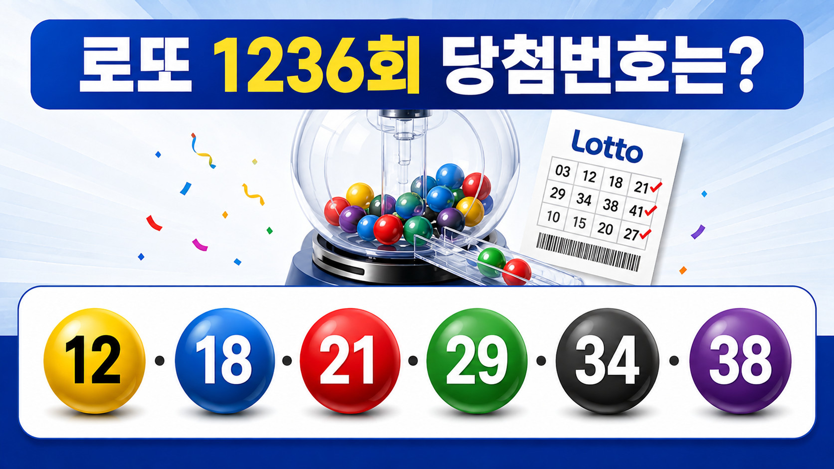 동행복권 로또 1236회 당첨번호와 1등 당첨금, 자동·수동 당첨지역 확인 - 로또 1236회 당첨번호는? 핵심 내용을 정리한 정보형 이미지