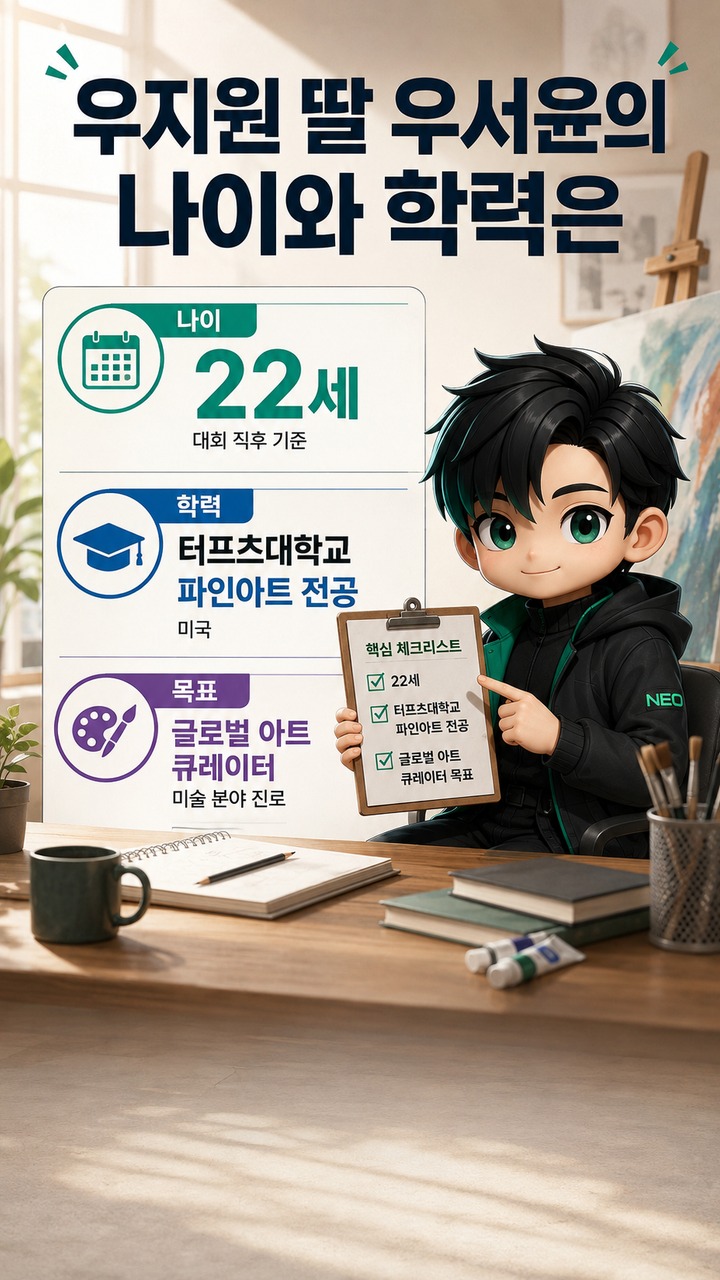 우지원 딸 우서윤 미스코리아 진, 22세 터프츠대 파인아트 전공·지역 선에서 70회 왕관까지 - 우지원 딸 우서윤의 나이와 학력은 핵심 내용을 정리한 정보형 이미지