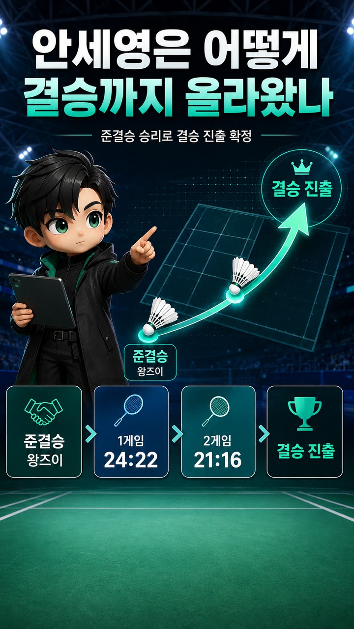 안세영 결승, 세계선수권 우승 도전 앞두고 확인할 경기 상대와 현재 상황 - 안세영은 어떻게 결승까지 올라왔나 핵심 내용을 정리한 정보형 이미지