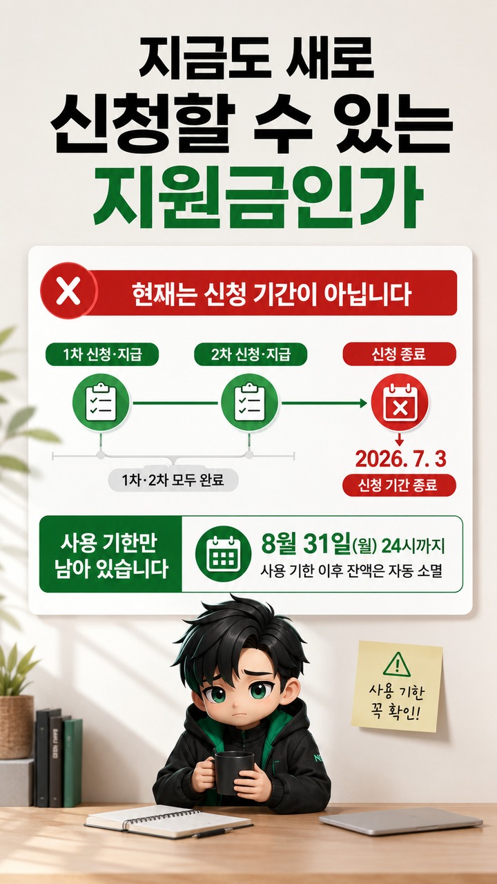 고유가 피해지원금 8월 31일 끝, 남은 잔액·주유소·배달앱 사용 기준 - 지금도 새로 신청할 수 있는 지원금인가 핵심 내용을 정리한 정보형 이미지