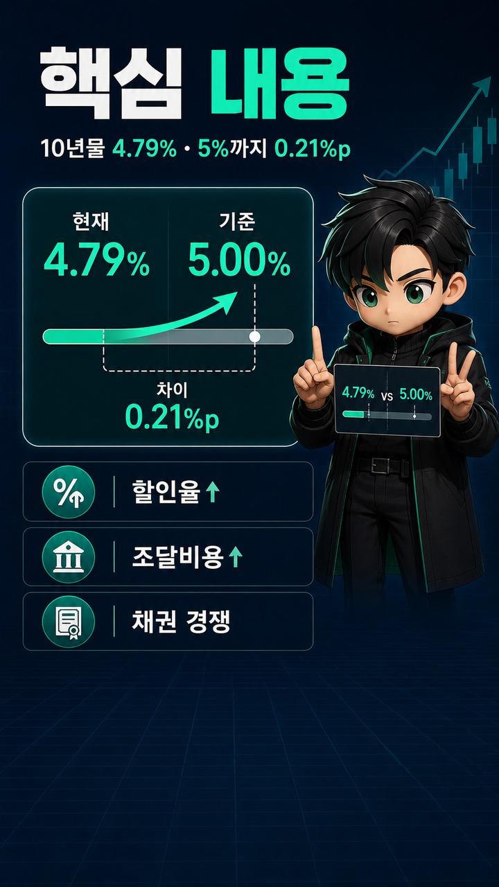 미국 10년물 국채금리 5%가 왜 증시에 부담일까? S&P500 반등 뒤 봐야 할 숫자 - 핵심 내용 핵심 내용을 정리한 정보형 이미지