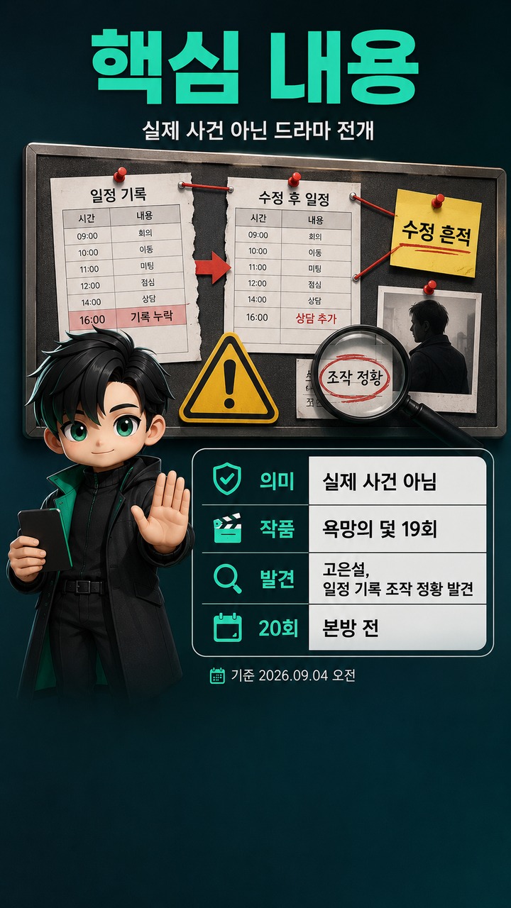 전혜원 알리바이 조작, 실제 사건 아닌 ‘욕망의 덫’ 19회 고은설이 찾아낸 단서 - 핵심 내용 핵심 내용을 정리한 정보형 이미지