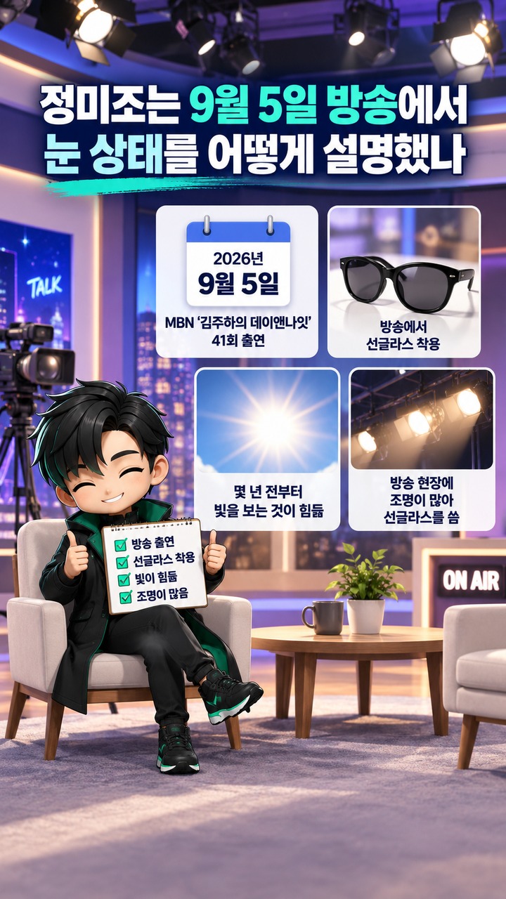 정미조 눈 건강 문제 고백, 선글라스 착용과 그림 활동 중단까지 직접 밝힌 내용 - 방송에서 선글라스를 쓴 이유도 눈 불편 때문이었다 핵심 내용을 정리한 정보형 이미지