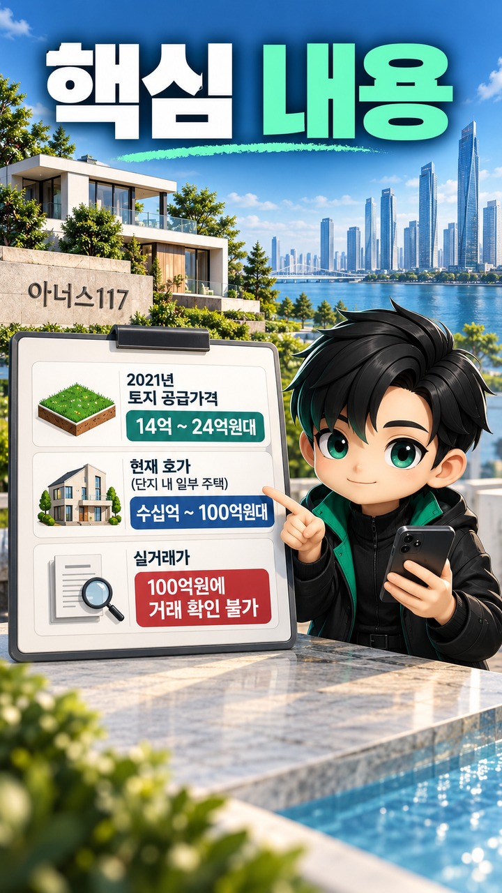 정준호 송도 세컨하우스 100억 맞나? 아너스117 분양가·호가·실거래가가 다른 이유 - 핵심 내용 핵심 내용을 정리한 정보형 이미지