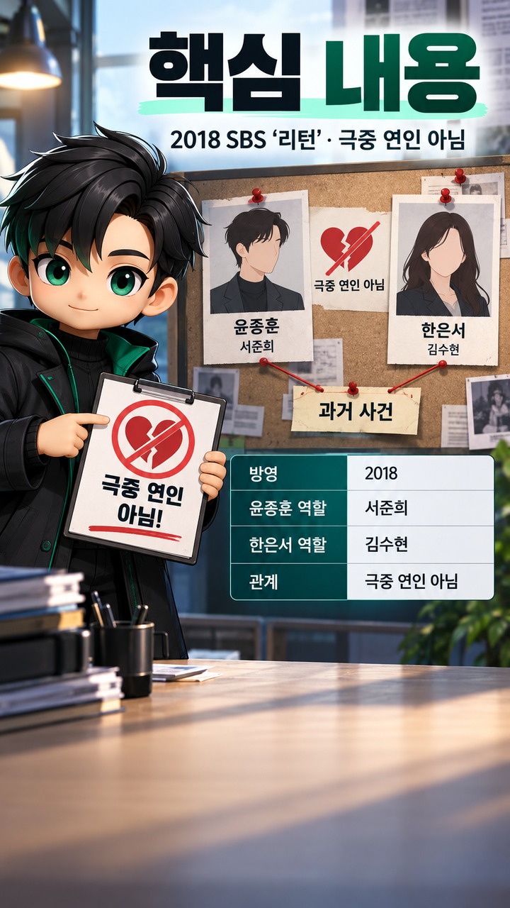 윤종훈·한은서 ‘리턴’에서 무슨 역할이었나? 극중 연인은 아니었다 - 핵심 내용 핵심 내용을 정리한 정보형 이미지