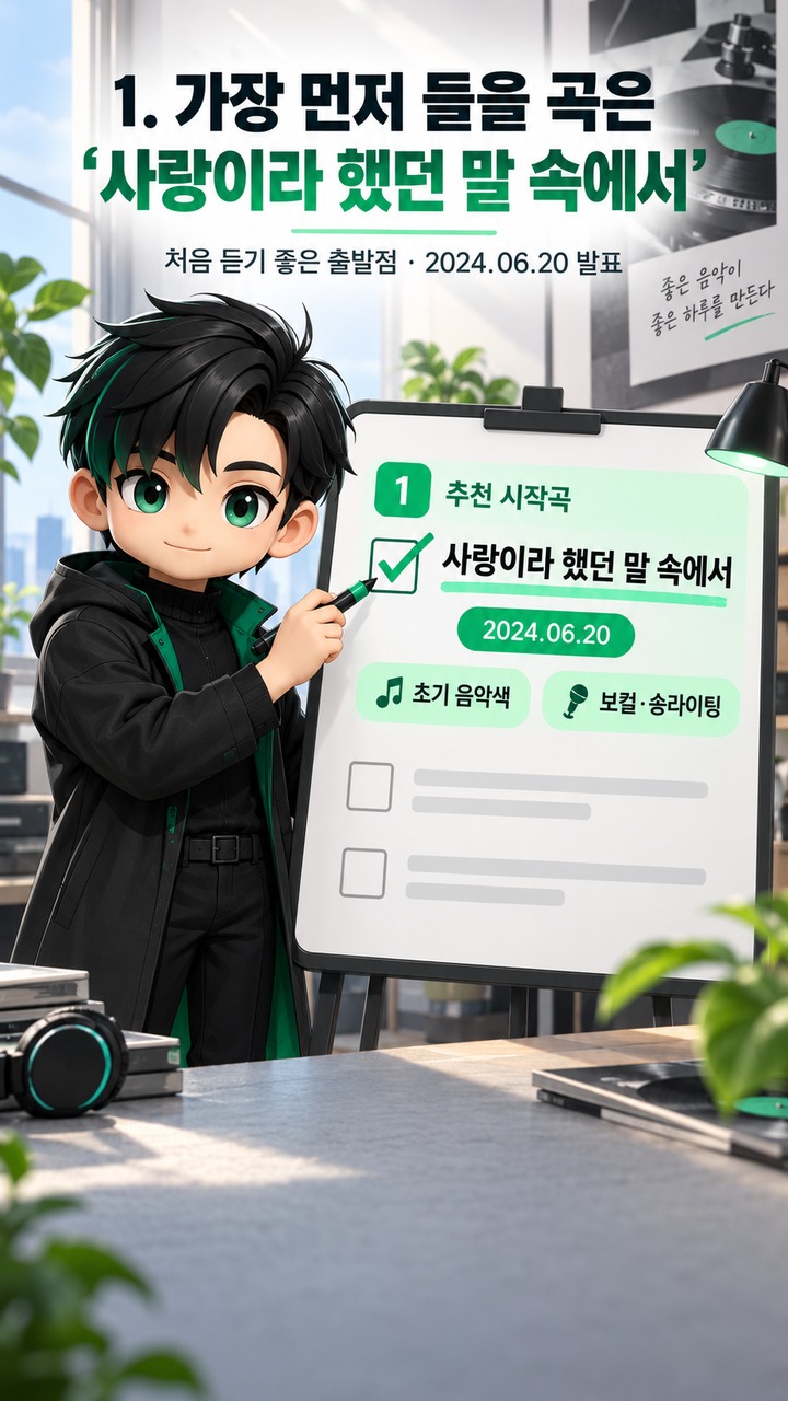 캔트비블루 노래 뭐부터 들을까, 이도훈 작사·작곡 참여곡까지 대표곡 5곡 - 1. 가장 먼저 들을 곡은 ‘사랑이라 했던 말 속에서’ 핵심 내용을 정리한 정보형 이미지