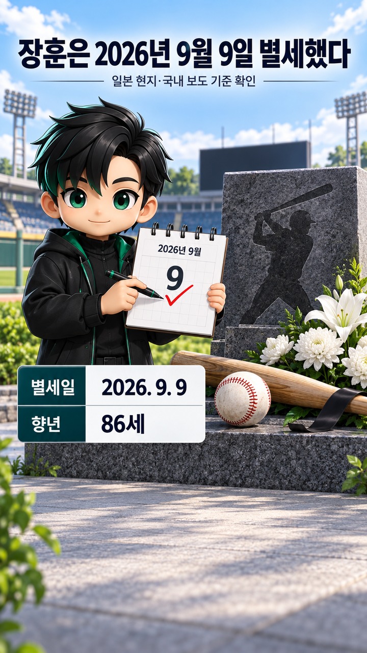 장훈 별세, 향년 86세…3085안타 기록과 한국 야구에 남긴 발자취 - 장훈은 2026년 9월 9일 별세했다 핵심 내용을 정리한 정보형 이미지
