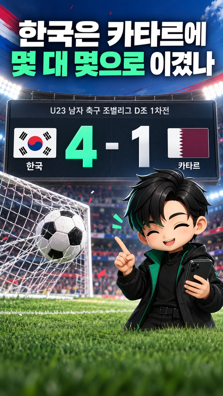 엄지성 카타르전 멀티골 넘어 전반 해트트릭, 한국은 4-1 승리# 엄지성 카타르전 멀티골 넘어 전반 해트트릭, 한국은 4-1 승리 - 한국은 카타르에 몇 대 몇으로 이겼나 핵심 내용을 정리한 정보형 이미지