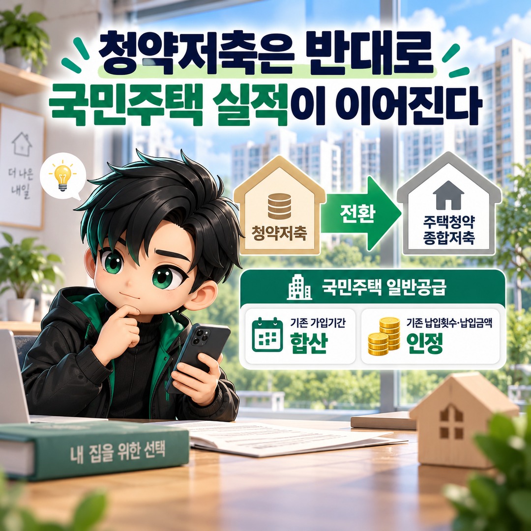 청약예금·부금·저축 전환, 9월 30일 서두를 필요 없다…2027년까지 연장·가입기간 인정 기준 - 청약저축은 반대로 국민주택 실적이 이어진다 핵심 내용을 정리한 정보형 이미지