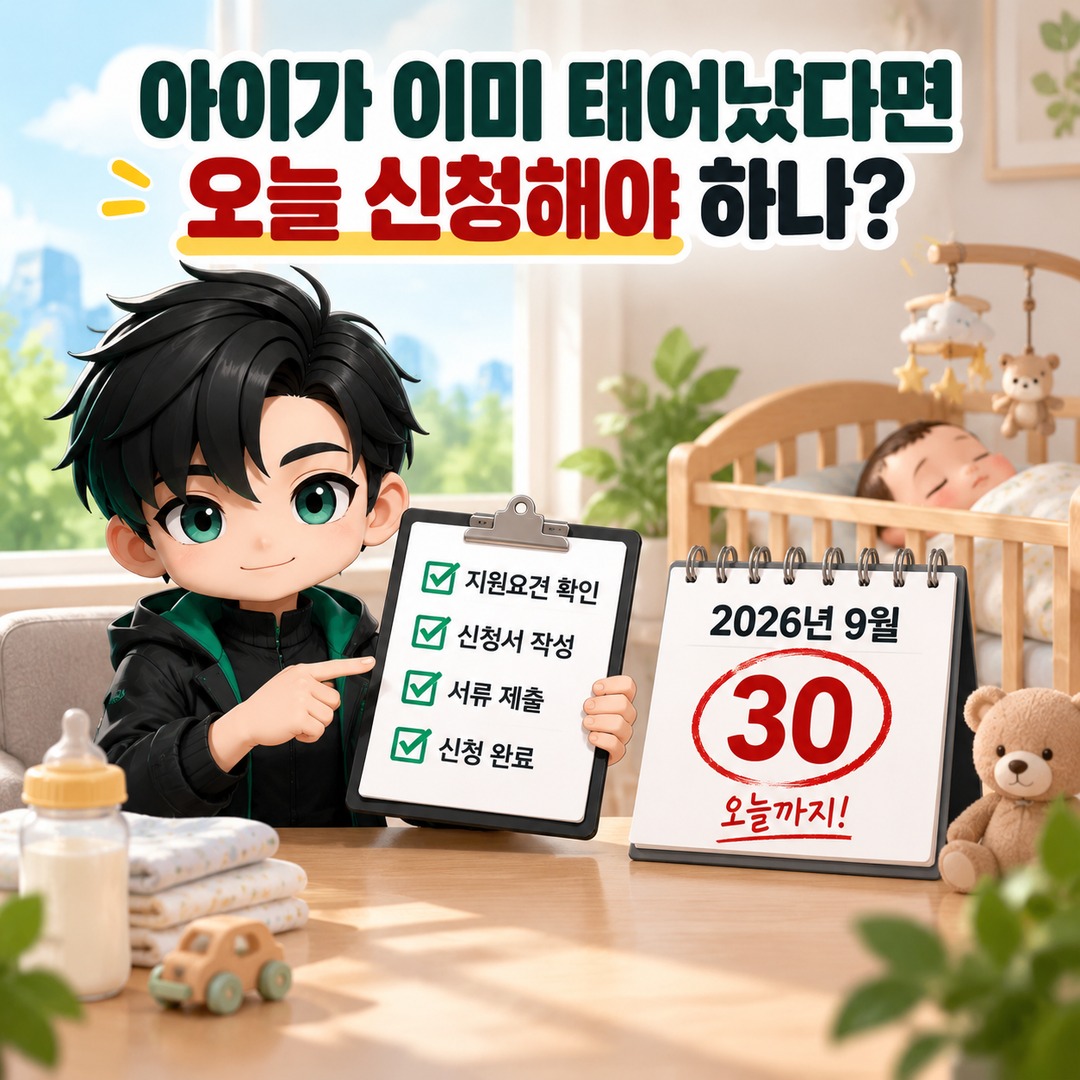 경기도 산후조리비 50만원, 9월 30일 신청이 마지막…10월 1일부터 달라지는 기준 - 아이가 이미 태어났다면 오늘 신청해야 하나 핵심 내용을 정리한 정보형 이미지
