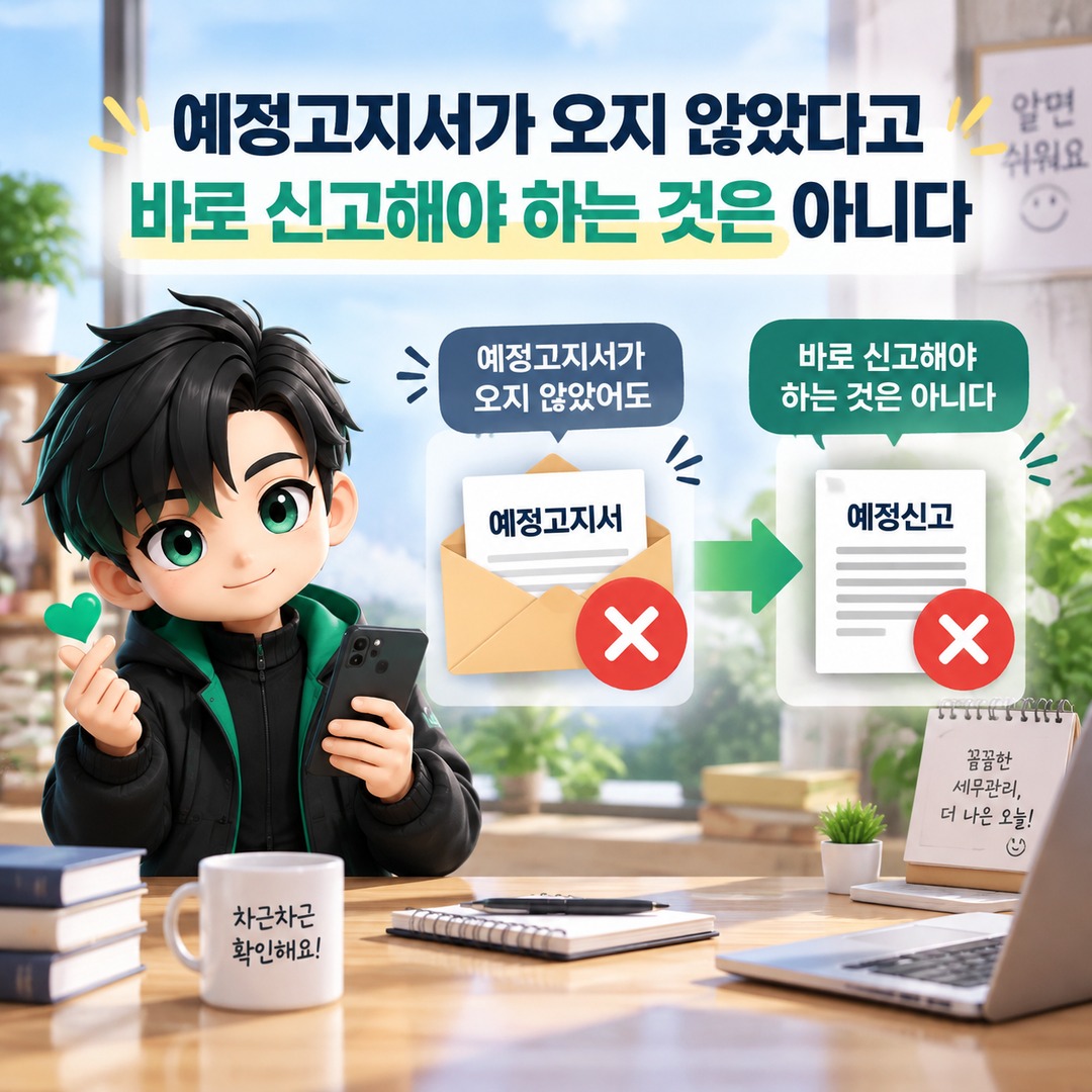개인사업자 2026년 10월 부가세, 일반과세자는 직접 신고보다 예정고지서부터 확인 - 예정고지서가 오지 않았다고 바로 신고해야 하는 것은 아니다 핵심 내용을 정리한 정보형 이미지