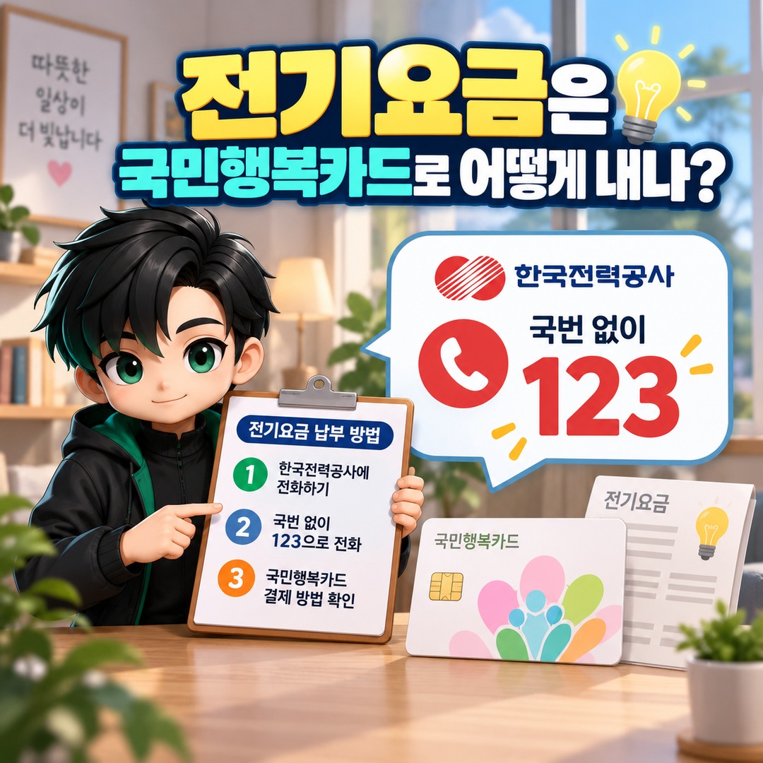 2026 에너지바우처 국민행복카드 10월 3일 시작, 전기·가스·등유·LPG·연탄은 이렇게 결제한다 - 전기요금은 국민행복카드로 어떻게 내나 핵심 내용을 정리한 정보형 이미지