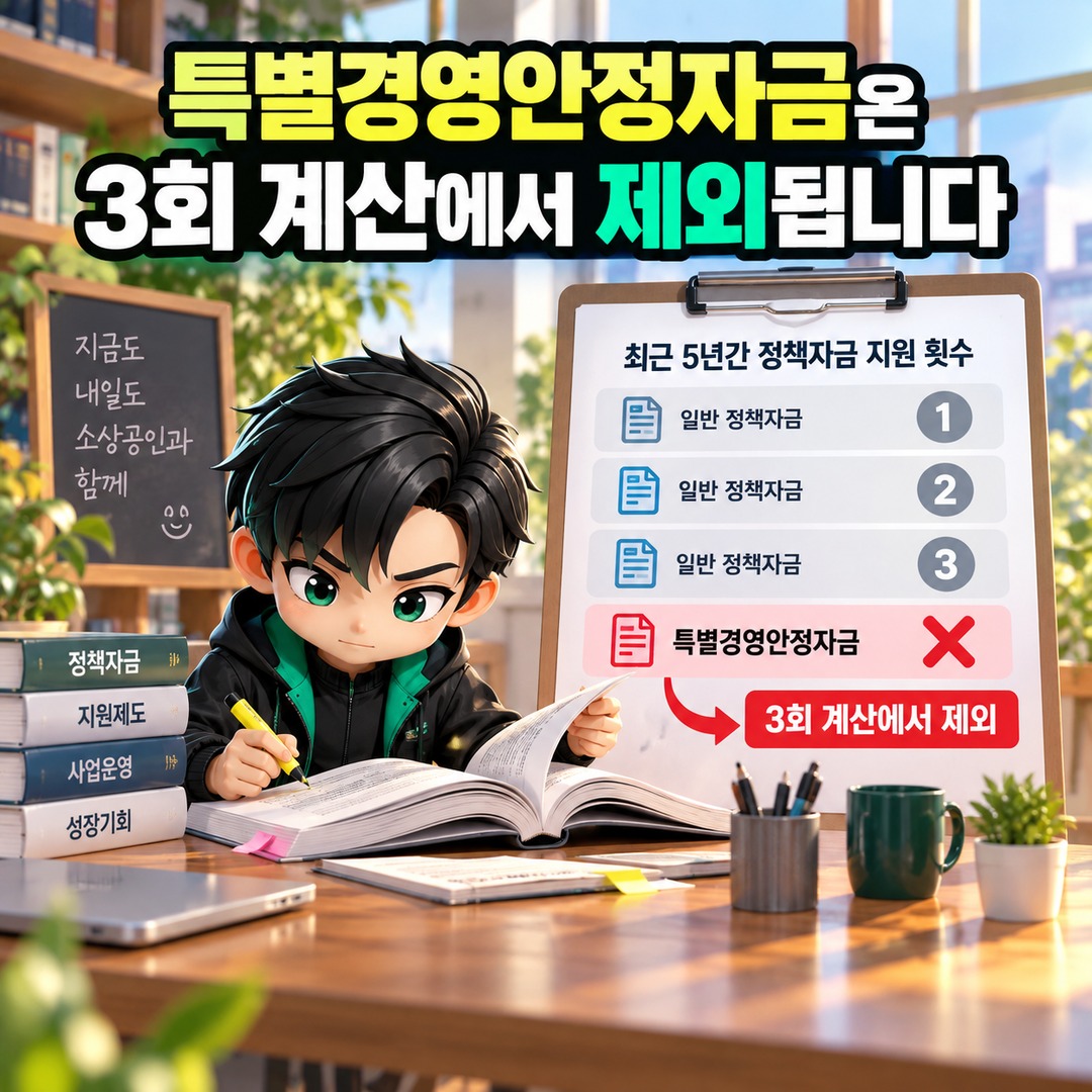 2026 소상공인 정책자금 3회 받았으면 끝일까? 특별경영안정자금은 횟수에서 빠집니다 - 특별경영안정자금은 3회 계산에서 제외됩니다 핵심 내용을 정리한 정보형 이미지