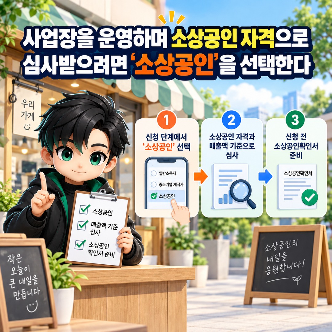 청년미래적금 신청 유형, 일반소득자·중소기업 재직자·소상공인 중 무엇을 선택할까 - 사업장을 운영하며 소상공인 자격으로 심사받으려면 ‘소상공인’을 선택한다 핵심 내용을 정리한 정보형 이미지