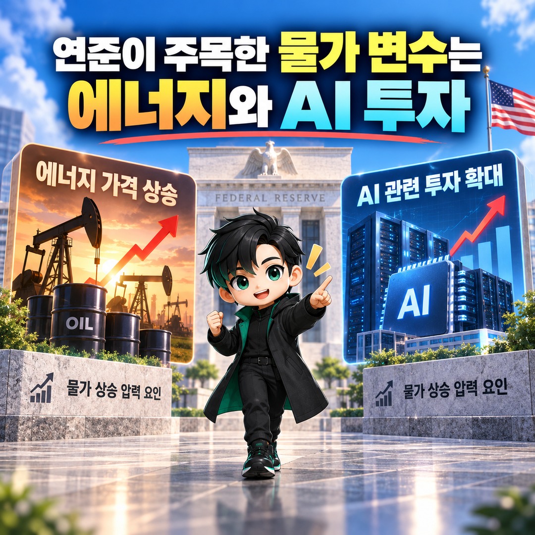FED 회의록 공개, 미국 금리 3.75~4.00% 결정 뒤 추가 인상 논의는 어디까지 갔나 - 연준이 주목한 물가 변수는 에너지와 AI 투자 핵심 내용을 정리한 정보형 이미지