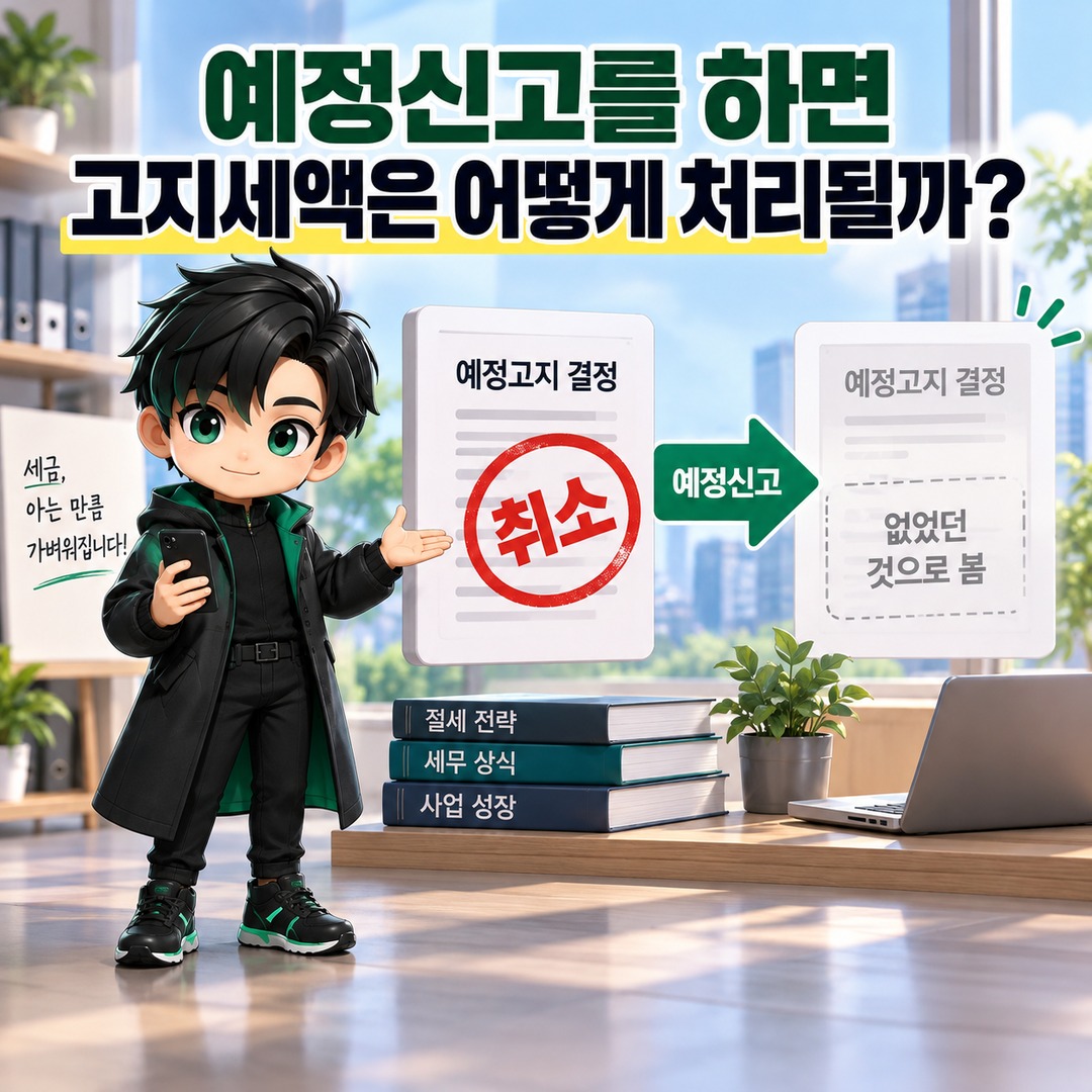 2026년 10월 부가세 예정고지, 매출 감소 시 고지세액 취소되는 조건과 신고기한 - 예정신고를 하면 고지세액은 어떻게 처리될까? 핵심 내용을 정리한 정보형 이미지