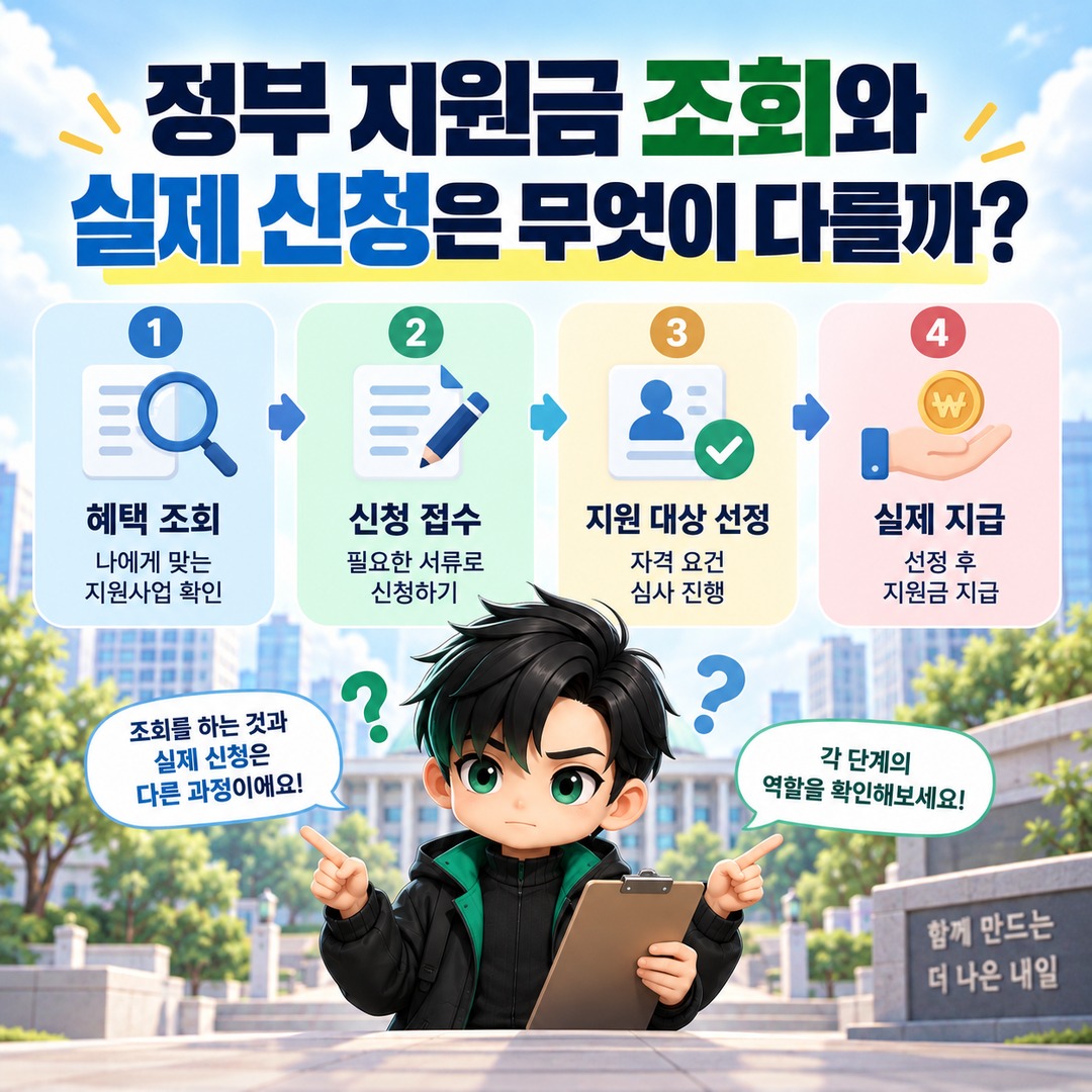 2026년 10월 정부 지원금, 내가 받을 수 있는 혜택과 신청 조건 확인 방법 - 정부 지원금 조회와 실제 신청은 무엇이 다를까? 핵심 내용을 정리한 정보형 이미지