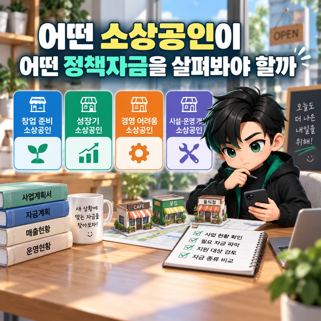 2026년 4분기 소상공인 정책자금, 10월 12일 직접대출과 대리대출 선택 기준 - 어떤 소상공인이 어떤 정책자금을 살펴봐야 할까 핵심 내용을 정리한 정보형 이미지