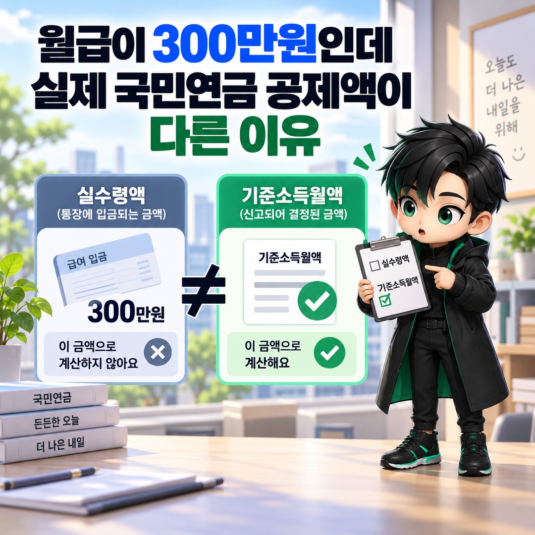 2026 National Pension contributions on a monthly salary of KRW 3,000,000: Why employees pay KRW 142,500 and individually insured members pay KRW 285,000 — why actual payroll deduct