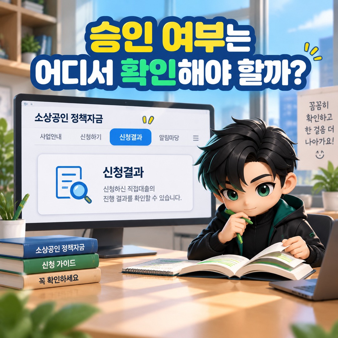 소상공인 직접대출 신청 후 승인까지 얼마나 걸릴까? 접수 다음 단계와 입금 전 확인할 점 - 승인 여부는 어디서 확인해야 할까? 핵심 내용을 정리한 정보형 이미지