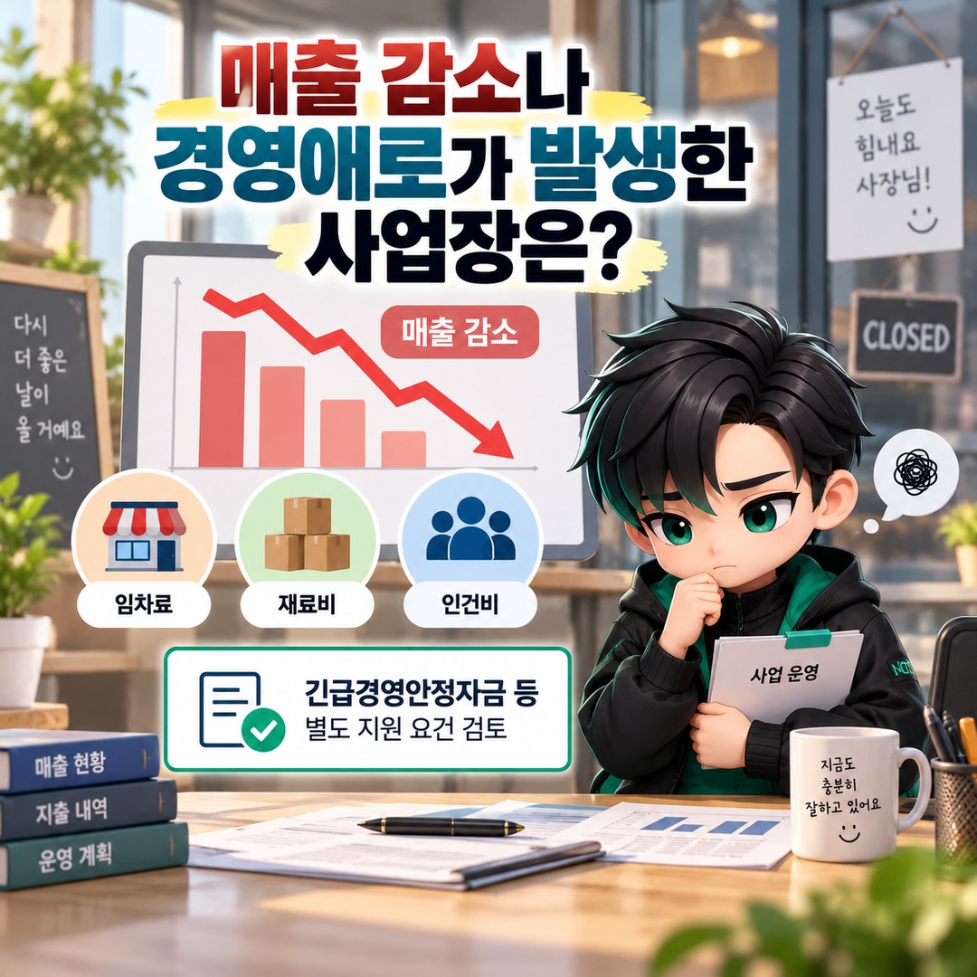 2026 소상공인 대리대출·직접대출 비교, 사업장 조건에 따라 달라지는 신청 경로 - 매출 감소나 경영애로가 발생한 사업장은? 핵심 내용을 정리한 정보형 이미지