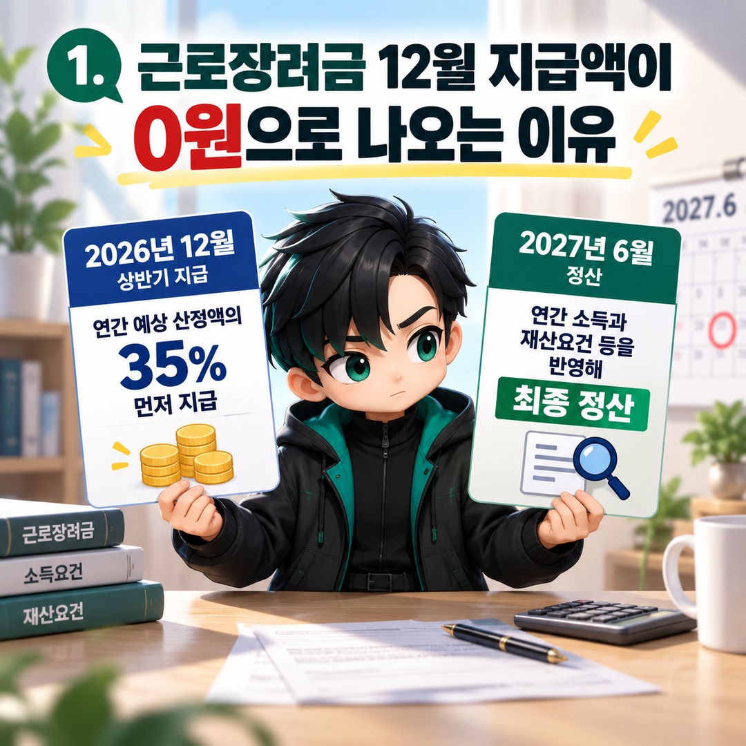 2026 Earned Income Tax Credit Payment of KRW 0 in December? How to Check the KRW 150,000 Threshold, Asset Requirements, and Payment Deferrals - 1. Why the payment for December show