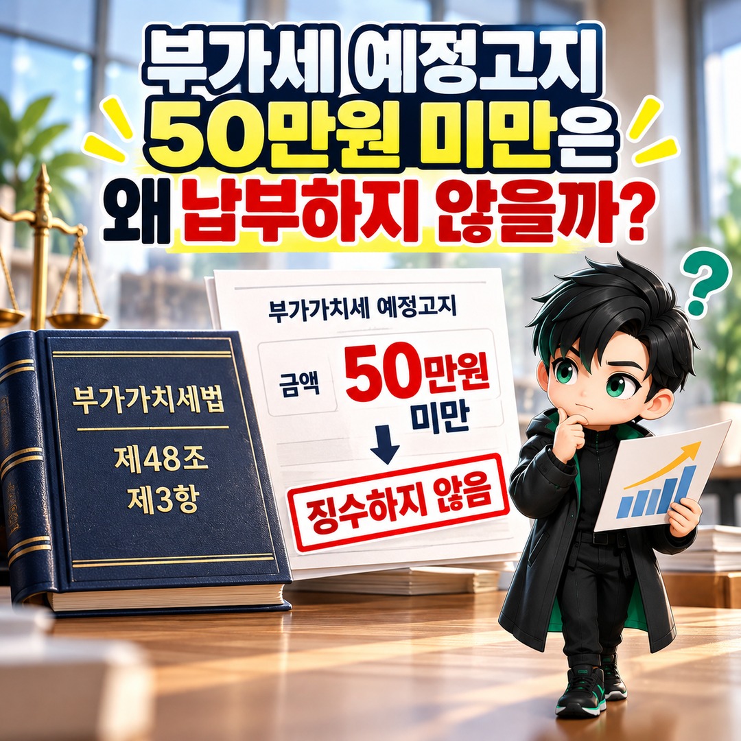 2026 VAT preliminary notice below KRW 500,000: Infographic explaining why amounts below KRW 500,000 are not collected
