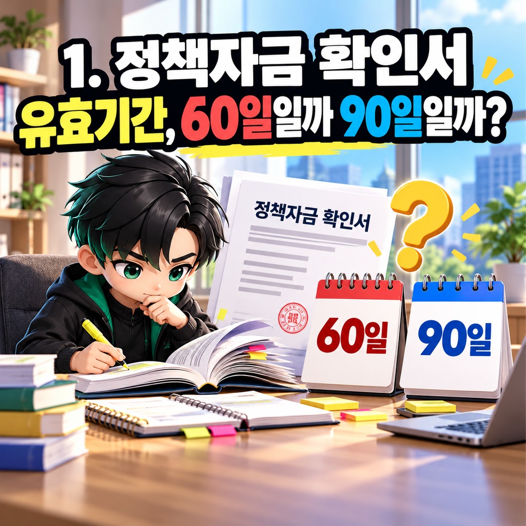 2026 소상공인 정책자금 확인서 유효기간 지나면? 60일·90일 혼동과 재신청 방법 - 1. 정책자금 확인서 유효기간, 60일일까 90일일까? 핵심 내용을 정리한 정보형 이미지