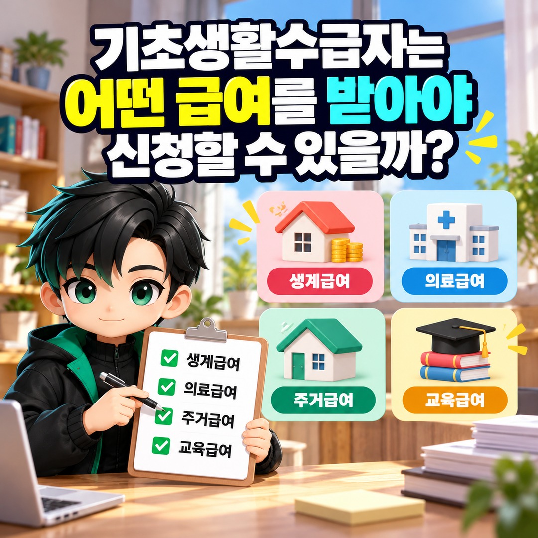 2026 에너지바우처 자녀 2명도 다자녀 인정, 기초생활수급자 신청 조건과 지원금 - 기초생활수급자는 어떤 급여를 받아야 신청할 수 있을까? 핵심 내용을 정리한 정보형 이미지