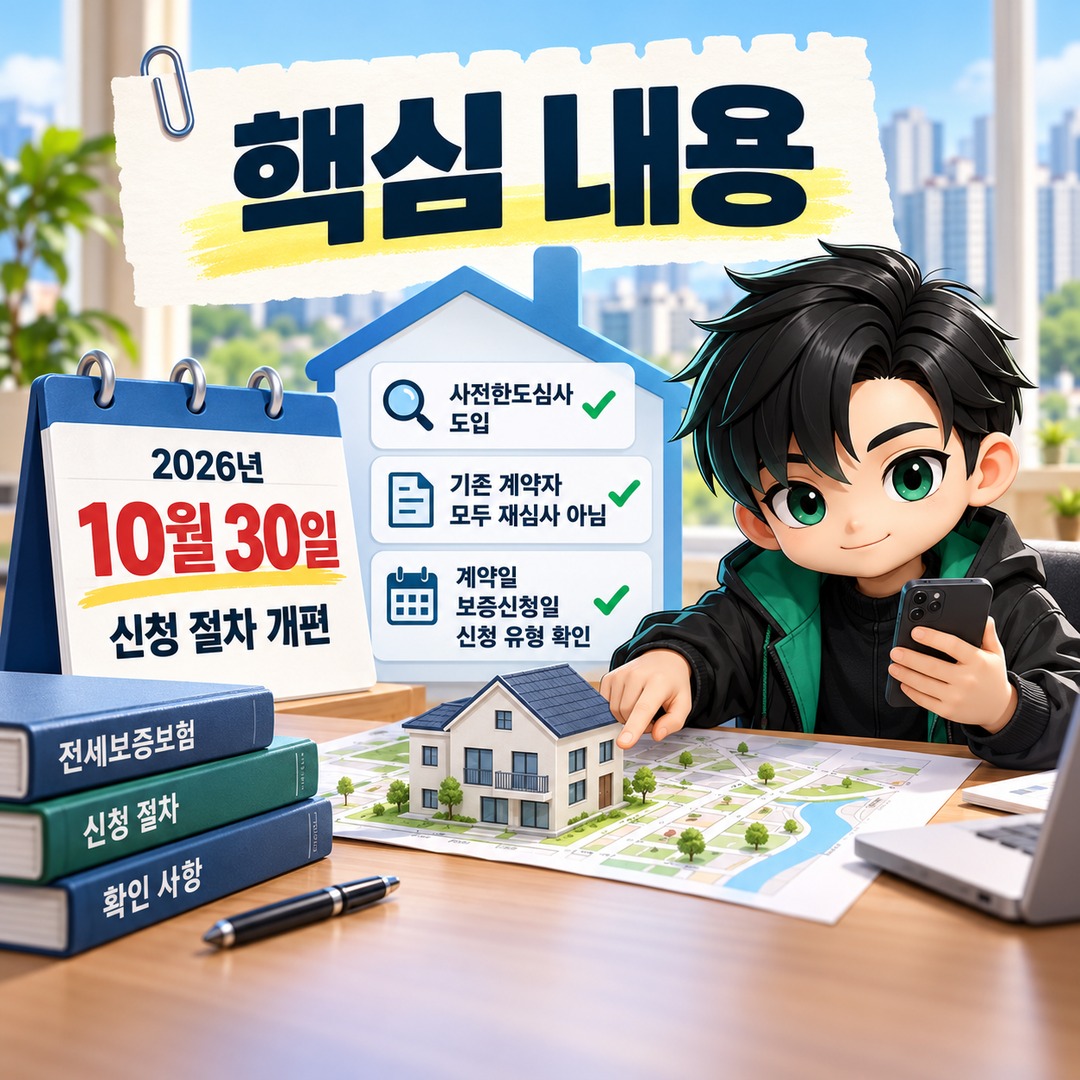 HUG jeonse deposit guarantee application process changes on October 30: What existing tenants should check — infographic summarizing the key points