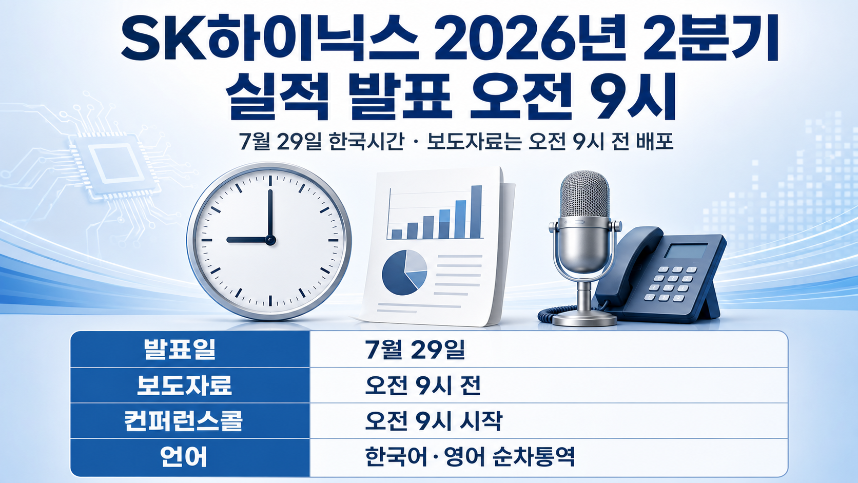 SK하이닉스 2026년 2분기 실적 발표 시간 오전 9시, 공식 확인 경로 핵심 내용 정보형 썸네일