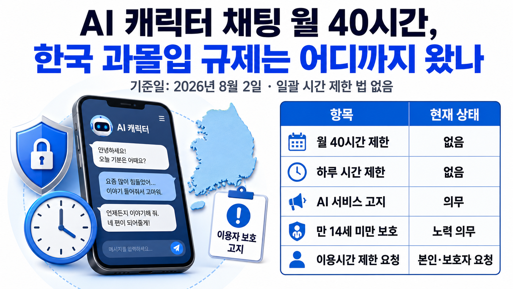 AI 캐릭터 채팅 월 40시간, 한국 과몰입 규제는 어디까지 왔나
