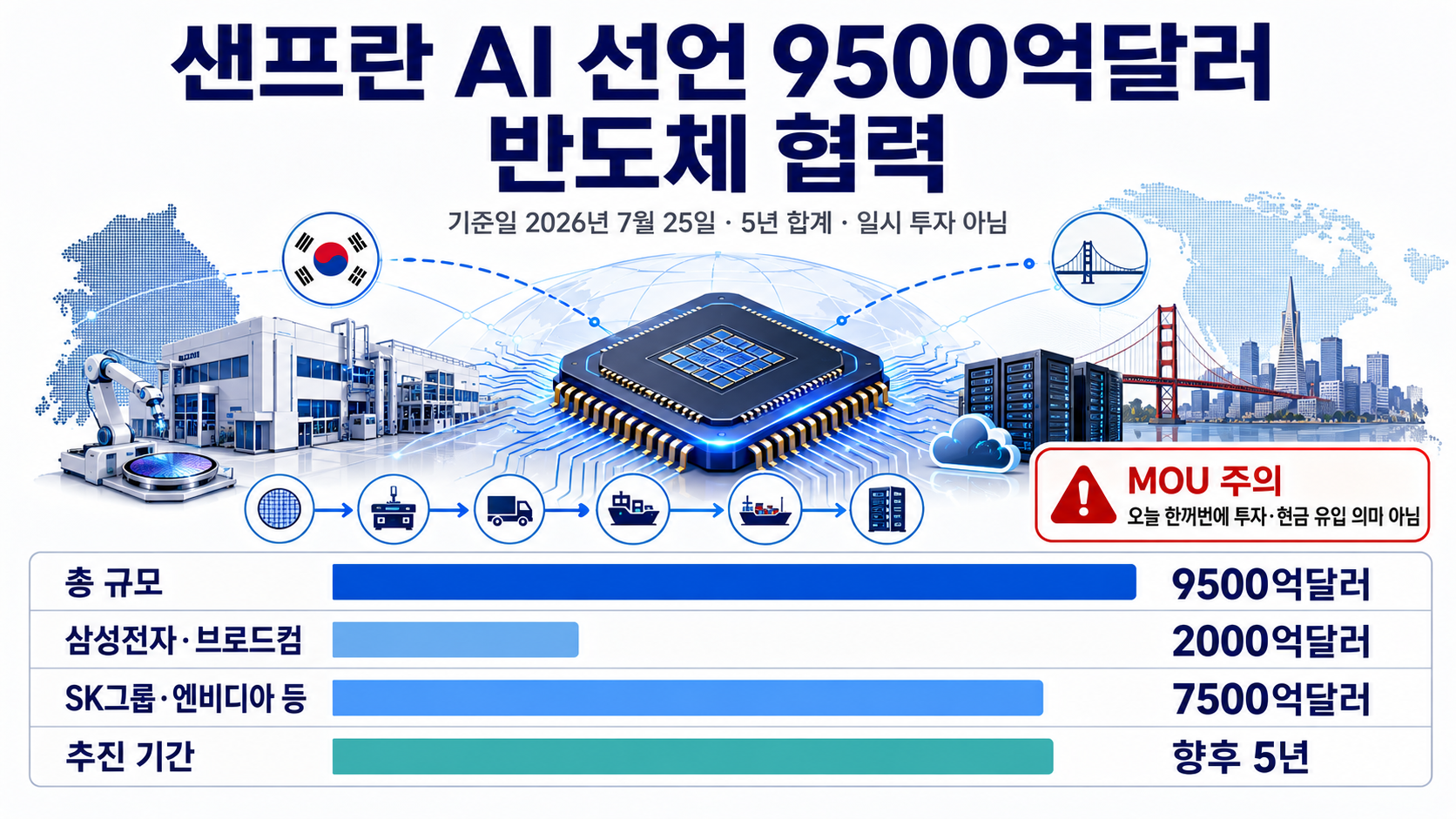 샌프란 AI 선언 9500억달러 반도체 협력, 삼성·SK 구성과 MOU 주의점 핵심 내용 정보형 썸네일