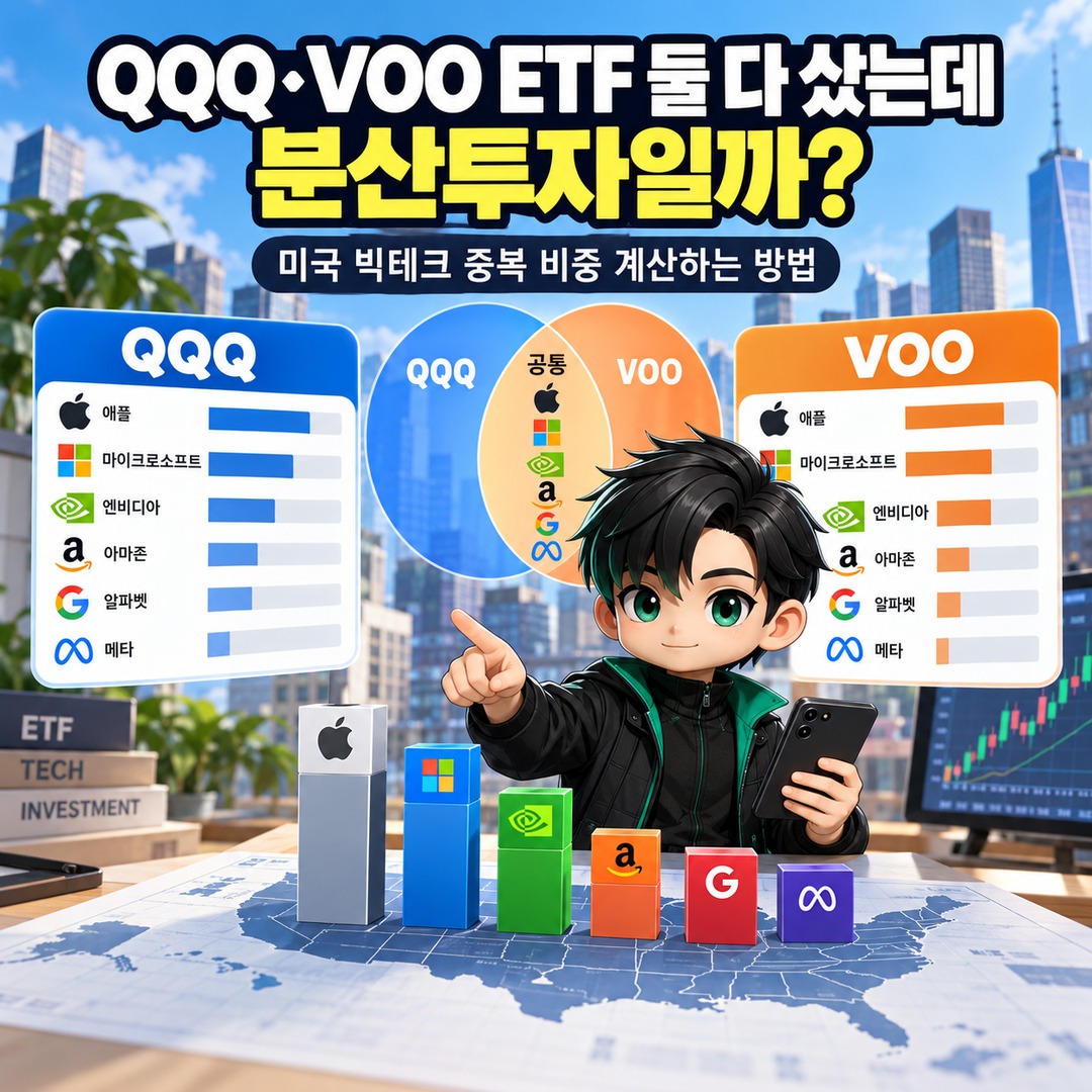 Bought Both QQQ and VOO ETFs—Is That Really Diversification? Informational Thumbnail Explaining How to Calculate Overlapping U.S. Big Tech Holdings